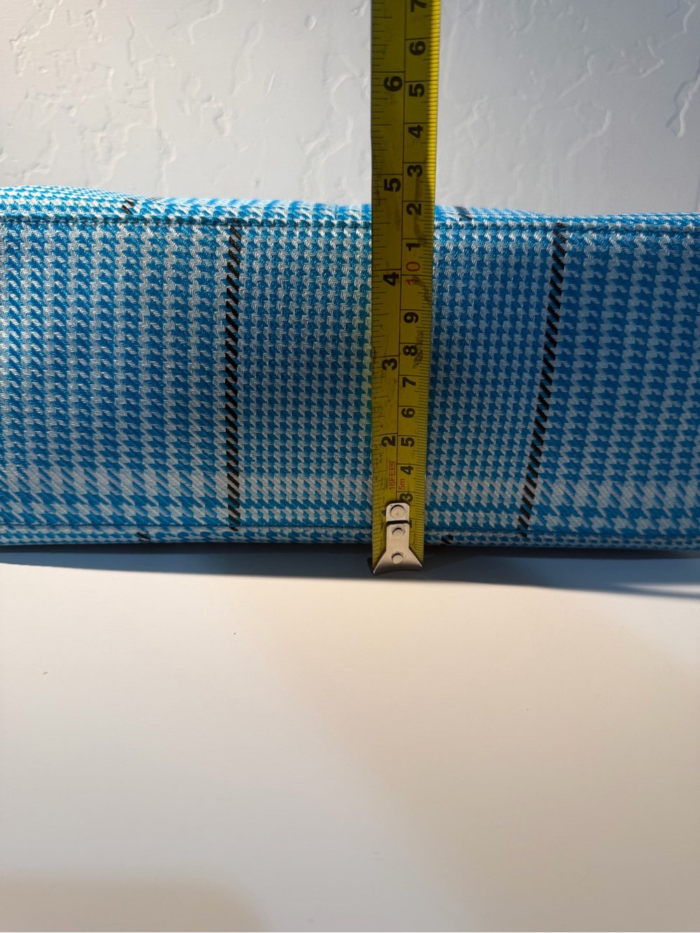Ralph Lauren Houndstooth Shoulder Bag Vintage Plaid Fabric Purse with Leather - Picture 10 of 12